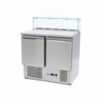 Banco pizza refrigerato 90 cm Maxima - coperchio in vetro