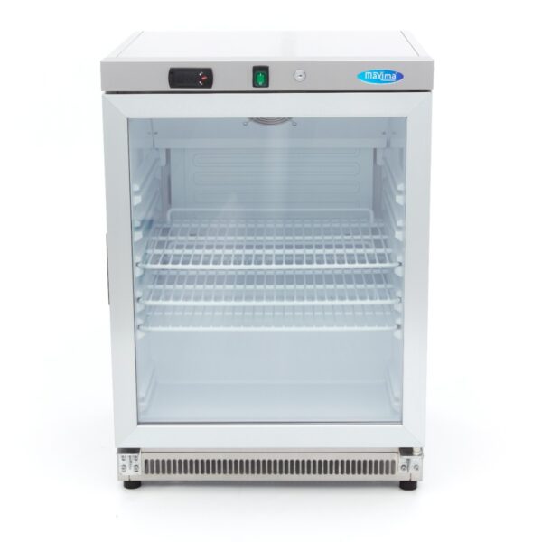 Armadio frigo Maxima 200 L con porta a vetro in acciaio inox, visto di fronte