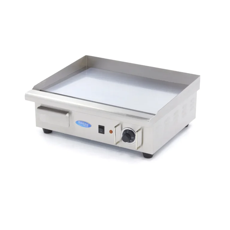 Fry top elettrico da banco - piastra liscia cromata - 55 cm