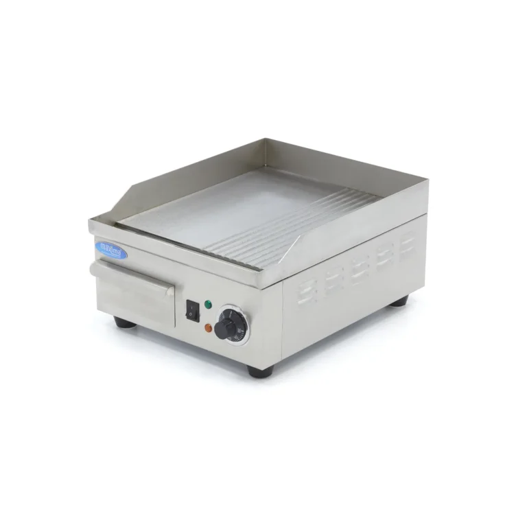Fry top elettrico da banco - piastra liscia e rigata - 36 cm