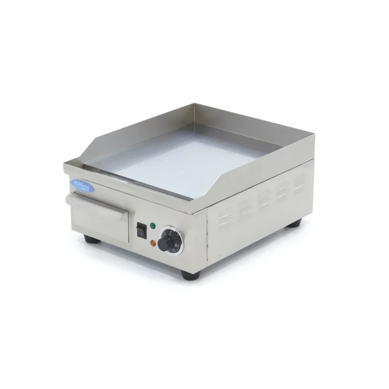 Fry top elettrico da banco - piastra liscia cromata - 36 cm