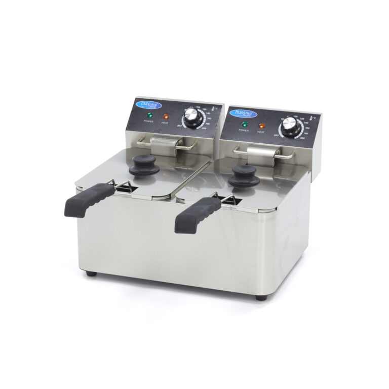 Friggitrice elettrica da banco - 2 x 4 L - 2 vasche - fino a 1,5 kg di patatine