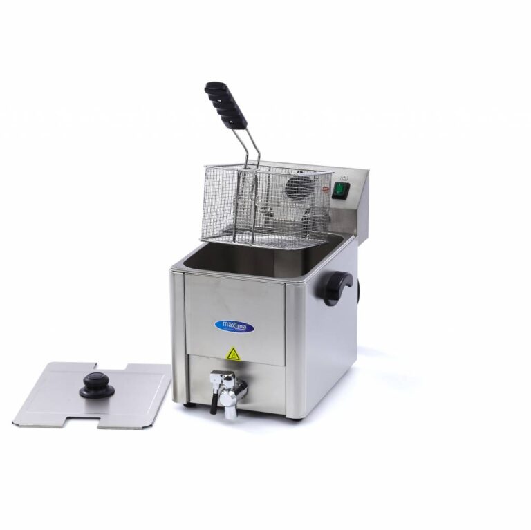 Friggitrice elettrica da banco - 8 L - 1 vasca - rubinetto di scarico