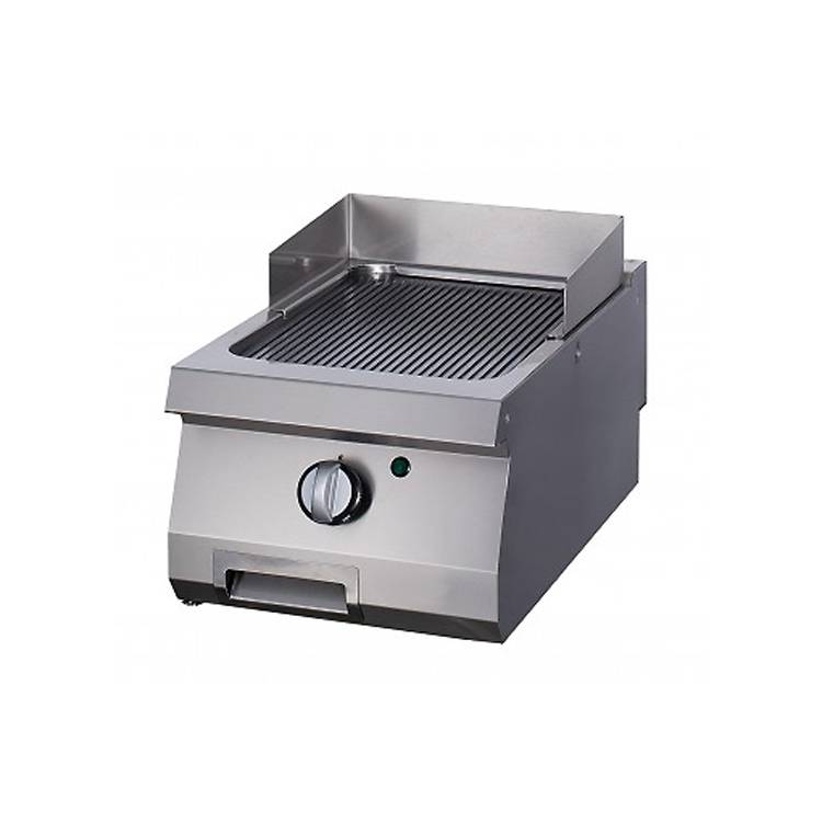 Fry top a gas - piastra rigata cromata - 40 cm - linea 700