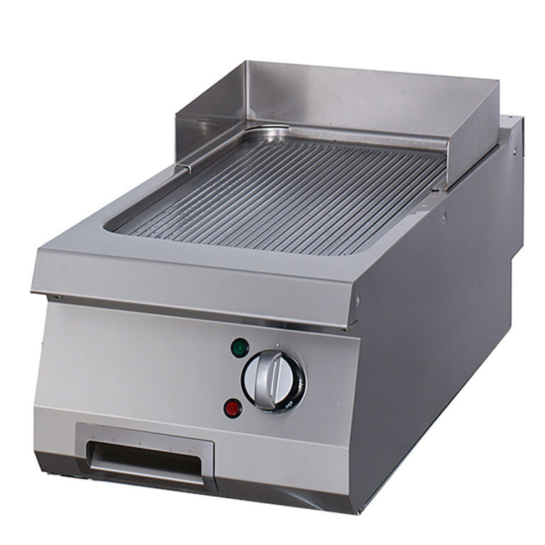 Fry top elettrico - piastra rigata - 40 cm - linea 900