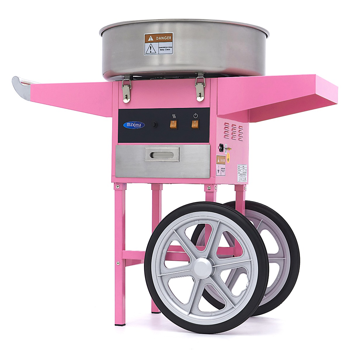 macchina-per-zucchero-filato-con-carrello-52-cm-rosa-01 Macchina per zucchero filato con carrello - Ø52 cm - rosa - immagine 1